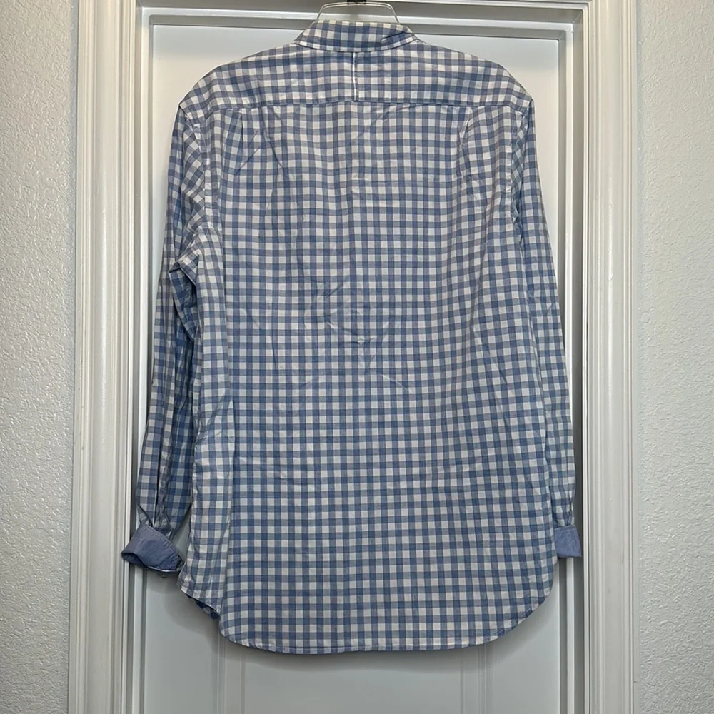Men’s Banana‎ Republic blue/white button down slim fit shirt Sz L.